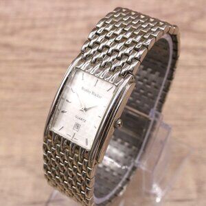 Stanley Blacker Watch Mens Silver Tone Stainless Steel Classic Rectangular Dial